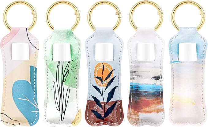 WK IEASON Lip Balm Holder for Chapstick Lipstick Sleeve Keychain,Small Christmas Gifts Stocking Stuffers for Teen Girls Women