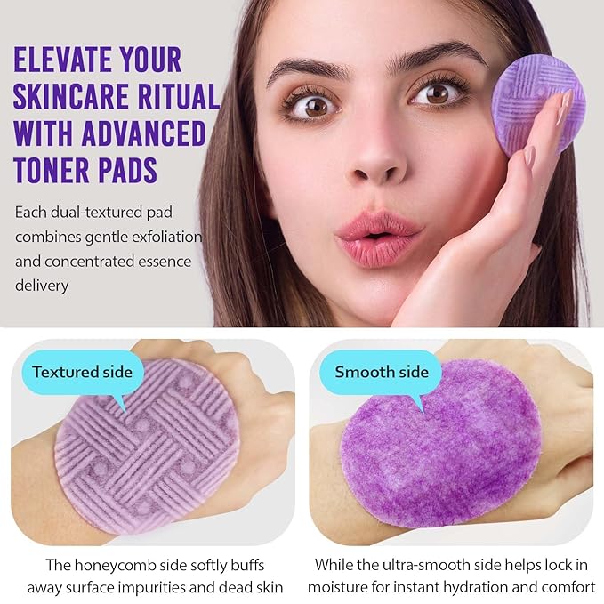 Onion Cleaning Toner Pads - 60 Pads Onion Face Exfoliating Pad & Face Exfoliator for Soothes and Reduces Acne and Pores, Smoother Texture, Alcohol-free, Fragrance-free and Colorant-free