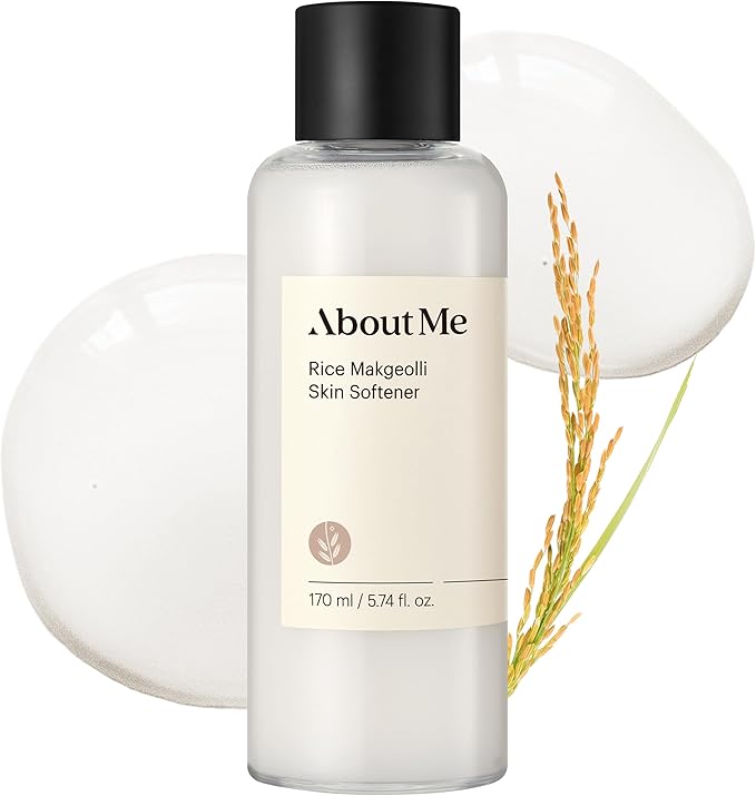About Me Rice Makgeolli Skin Softener – Triple Ferment Milky Toner with 5 Ceramides & Galactomyces, Hydrating Essence Toner for Glass Skin, Fragrance-Free for Dry Sensitive Skin, 5.74 fl oz