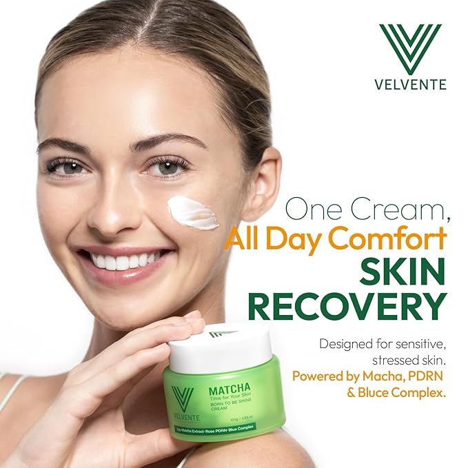 Matcha Facial Moisturizer with Rose PDRN, Korean Peptides Hydrating Firming Cream for Anti Aging, Dark Spot & Uneven Skin Tone, Soothing Radiance for Soft, Glowy Skin, All Skin Types, 3.53 oz