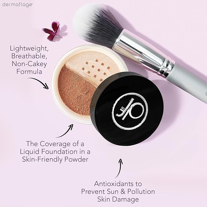 Mineral Powder Foundation for Sensitive Skin, Powder Sunscreen with SPF 26, All Natural Ingredients, Anti-oxidant protection, Made in the Shade by Dermaflage, 0.4 oz