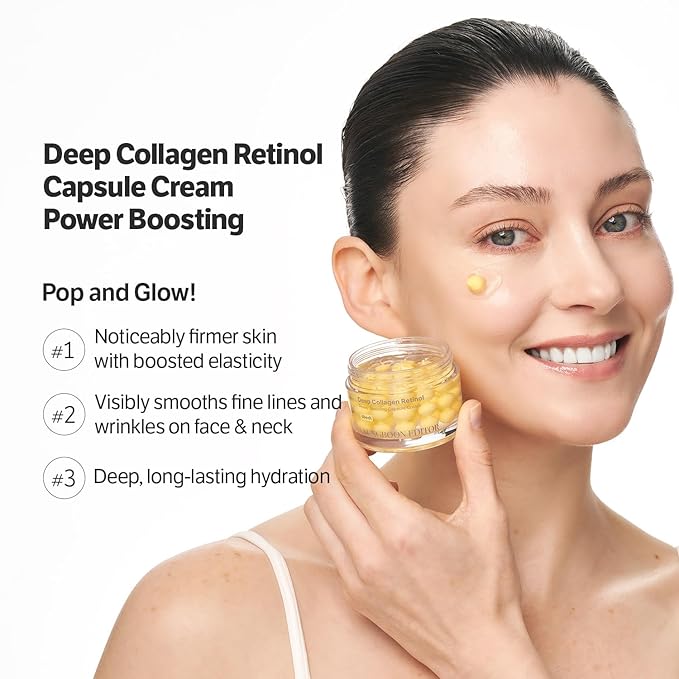 SUNGBOON EDITOR Deep Collagen Retinol Capsule Cream | For Fine Lines and Dry Skin | White Spicules + Collagen + Retinol | Korean Skincare, 1.69 fl.oz | Gifts for Women