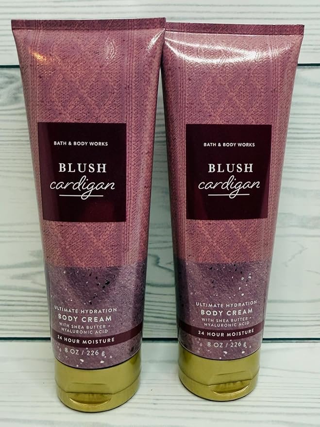 Bath & Body Works Women's Blush Cardigan Ultimate Hydration Body Cream 8 Ounces Pack of 2