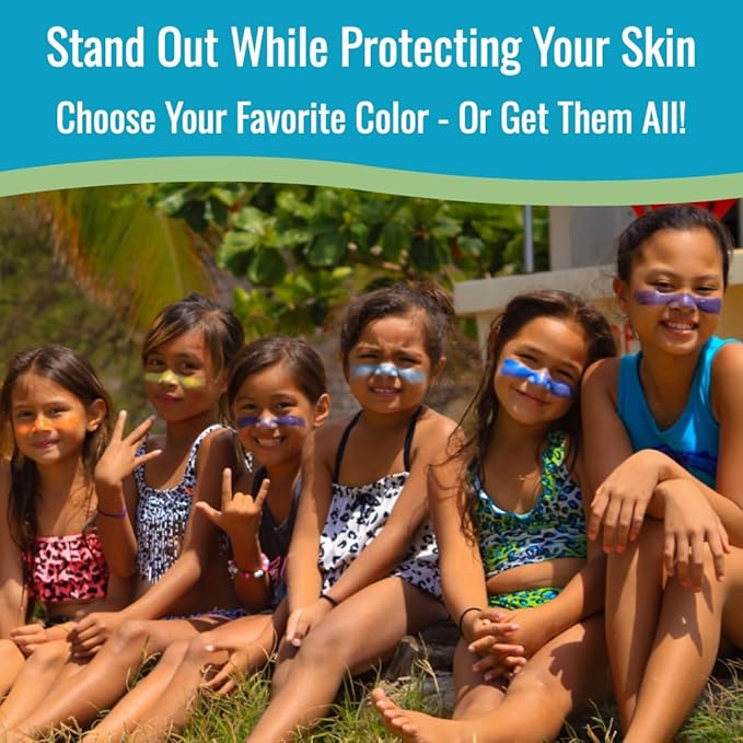 Zinka Colored Zinc Oxide Sunblock - High Zinc Formula for Nose and Face, Water & Sweat Resistant (Neon Green)