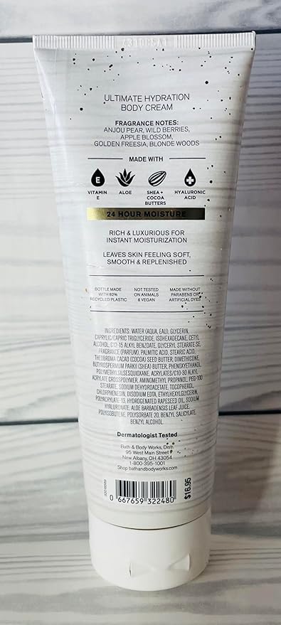 Bath & Body Works Pearberry Ultimate Hydration Body Cream 8 Ounces Pack of 2