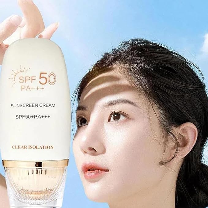 Flower Extract Skin Brightening Sunscreen Cream SPF50+, Glow Sunscreen, UV Protection, Strengthens Skin Barrier, Nourish & Restore Skin Balance, for Daily Skincare (1)