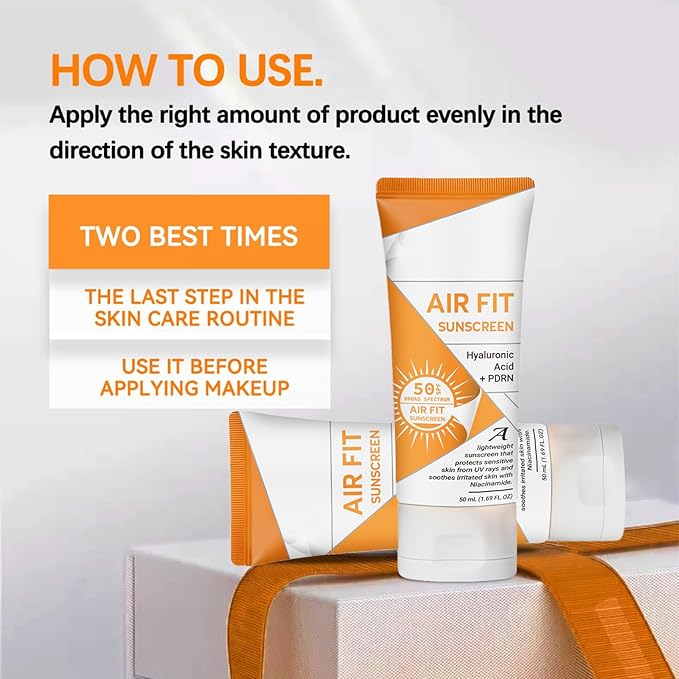 Ultra-light, non-greasy sunscreen - SPF 50+ Waterproof - UVA/UVB protection - Easy to apply (JX)