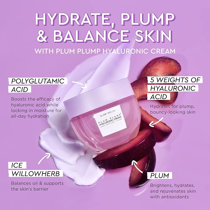 Glow Recipe Watermelon BHA + PHA Pore Tight Facial Toner (40 ml) + Plum Plump Hyaluronic Acid Cream (20 ml) + Niacinamide Bronzing Hue Drops (40 ml) - Skincare Travel Kit for Glowing Skin