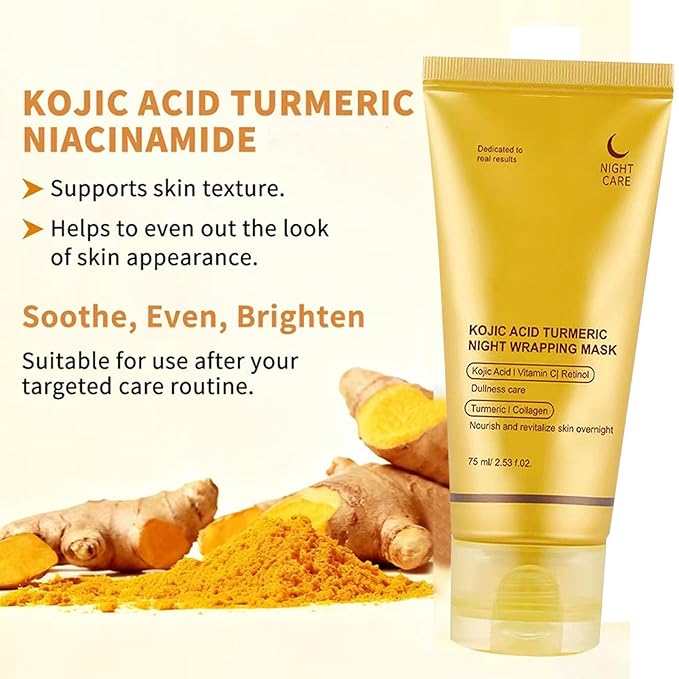 kojic Acid Turmeric Night Wrapping Hydration Mask Brightens & Defends Against Skin, Improves Skin Texture Glowing Skin