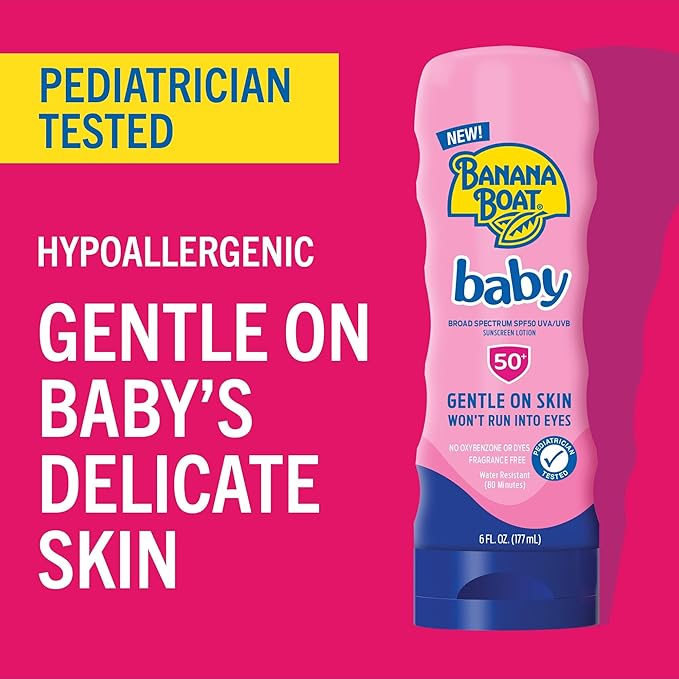Banana Boat Baby Sunscreen Lotion, SPF 50+, 6oz, Twin Pack