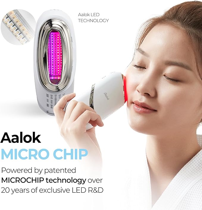 Aalok Snowfit | Red Blue Green LED Light Facial Theraphy, 3in1 Spot Targeted Home Skincare for Firming, Clear Skin, Even Tone