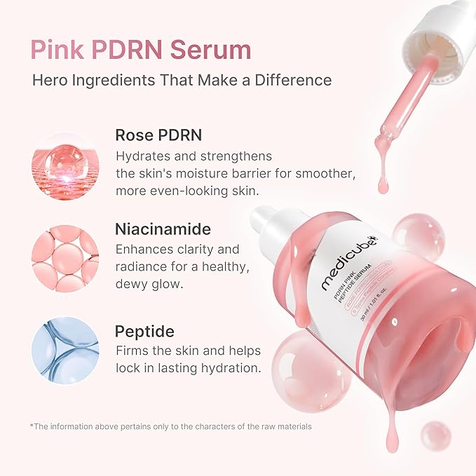 medicube Affordable Pink Routine Duo: Age-R Booster Pro Pink | 6-in-1 Real Glass Glow Beauty Massager and PDRN Peptide Serum | Gifts for Women