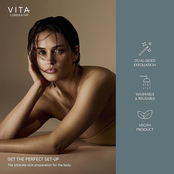 Vita Liberata Dual Sided Luxury Exfoliating Mitt - 2 in 1, Exfoliates for a Smooth and Even Skin Texture, Reusable & Easy to Wash, Vegan