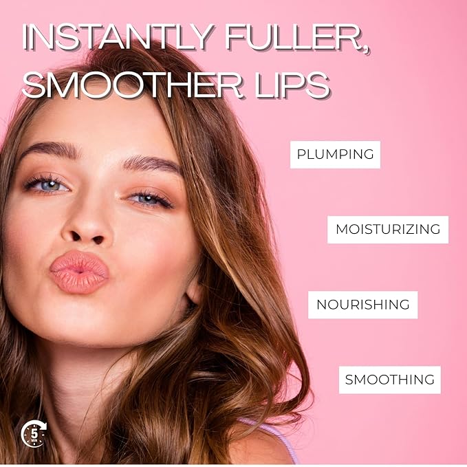 Instant Lip Plumper, Hydrating Lip Serum with Hyaluronic Acid, Guarana & Horse Chestnut Extract, Non-Sticky Moisturizing Lip Plumping Gloss, Anti-Aging Lip Care, 5ml