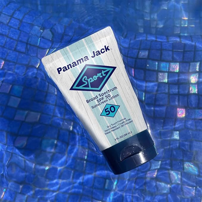 Panama Jack Sport Sunscreen Lotion - SPF 50, Broad Spectrum UVA/UVB Protection, Non-Greasy, PABA, Paraben, Gluten & Cruelty Free, 3 FL OZ (Pack of 12)