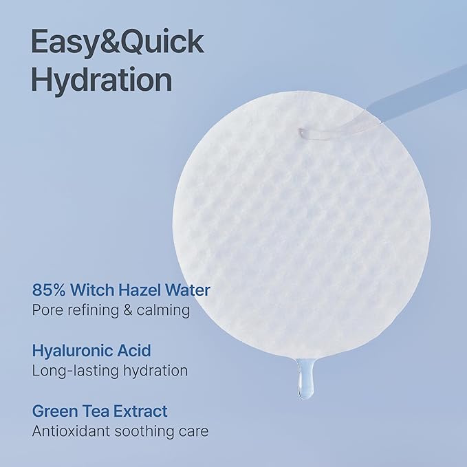 Witch Hazel Hyaluronic Toner Pad, Witch Hazel, Hyaluronic Acid, pH 5.5, 60 Pads