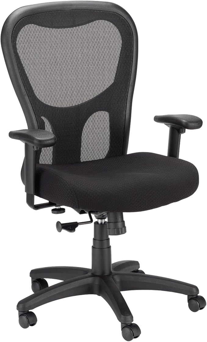 Tempur-Pedic TP9000C Mesh Swivel Task Chair with Tempur Material, Cooling Gel Layer, Adjustable Armrests, and Lumbar Support, Black