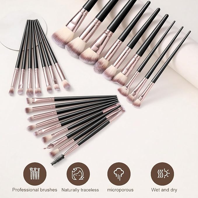 KUORYZAL Black Makeup Brushes Set Professional 63Pcs with Case Premium Synthetic for Foundation Concealer Blush Eyeshadow Powder Contour Makeup Brush Kit Face Eye Make up Brushes & Tools