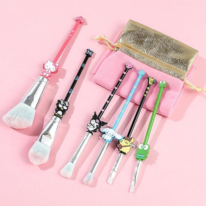 Pink Cat Makeup Brush Set, Gentle Makeup Brushes for Girls and Women, Good Gifts for Kids