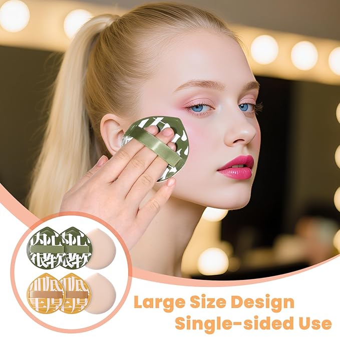 6 Pcs Korean Makeup Sponge Puff for Foundation Concealer, Teardrop Makeup Sponge Set Cushion Puff Foundation Sponges for Liquid Cream Contouring (Large Size)