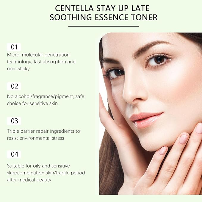 Essence Toner – with Centella Extract & Sodium Hyaluronate, Refreshing Hydration to Help Skin Cope with Seasonal Changes & Look Balanced,120ml / 4 fl oz