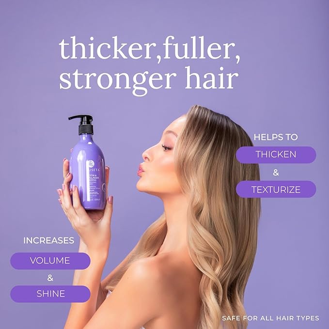 Luseta Biotin Trio Hair Care Set Moisturizing Shampoo and Conditioner Set 16.9 oz*2 and 3.38 oz Hair Serum Thickening for Thinning Damaged Dry Hair