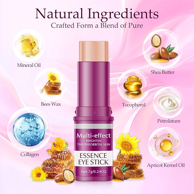 Multi Balm Stick, Moisturizer Stick for Eyes, Face, Neck, Collagen Moisturizer, Wrinkle Core Sticks, Firming Hydrating, Shea Butter & Vitamin E for Makeup Base and Skin Care 0.24 Fl Oz