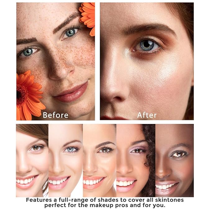 Color Changing Foundation Liquid Base, 2 PACK Flawless Colour Changing Warm Skin Tone Foundation Makeup,BB Cream Makeup Base Concealer Cover Moisturizing Fluid for all Skin Tone SPF15