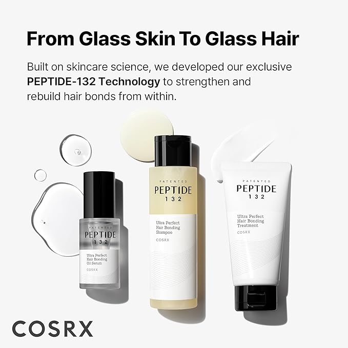 COSRX PEPTIDE 132 Hair Care Kit - Bonding Shampoo, Treatment & Oil Serum, Bond Repair Treatment Hair Gift Set for Damaged, Dry Hair, Scalp Treatment for Dandruff, Dry & Itchy Scalp