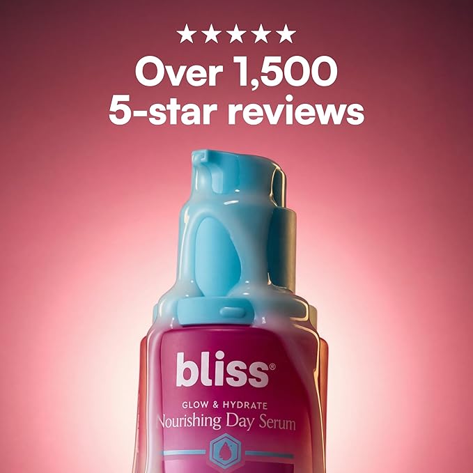 Bliss Glow & Hydrate Serum – Niacinamide + Hyaluronic Acid Face Serum with Vitamin E – Hydrating & Brightening Serum for Dull Skin, Pores & Uneven Tone – Lightweight Daily Skincare, 1 Fl Oz