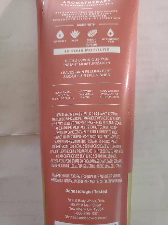 Bath & Body Works Aromatherapy Heirloom Rose Ultimate Hydration Body Cream 8 Ounces Pack of 2