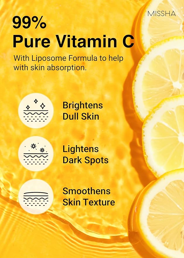 MISSHA Vita C Tone Up Ampoule Toner Pads (80 pads) Exfoliating, Spot Treatment Pads with Vitamin C, Hyaluronic Acid, Collagen, Hydrating