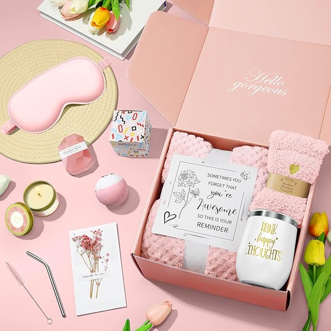 Mothers Day Gifts for Mom Wife Grandma Daughter Friends Sister, Easter Basket, Happy Birthday Gifts for Women Mom Her Friend Sister Wife Grandma, Self Care Gift Get Well Relaxing Spa Gift Basket Set