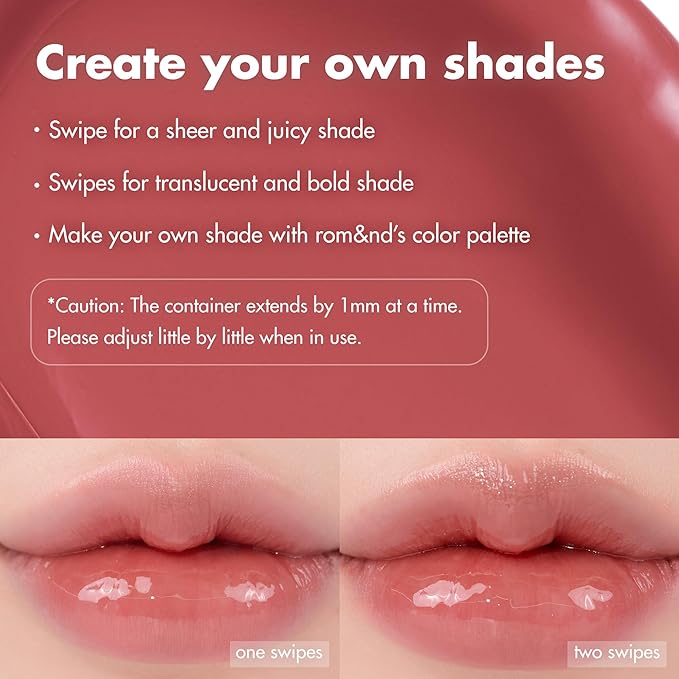 rom&nd GLASTING MELTING BALM 07 Mauve Whip | Hydrating Lip Gloss Stick for Juicy, Crystal-Clear Shine | Non-Sticky, Buildable Sheer Tinted Lip Balm