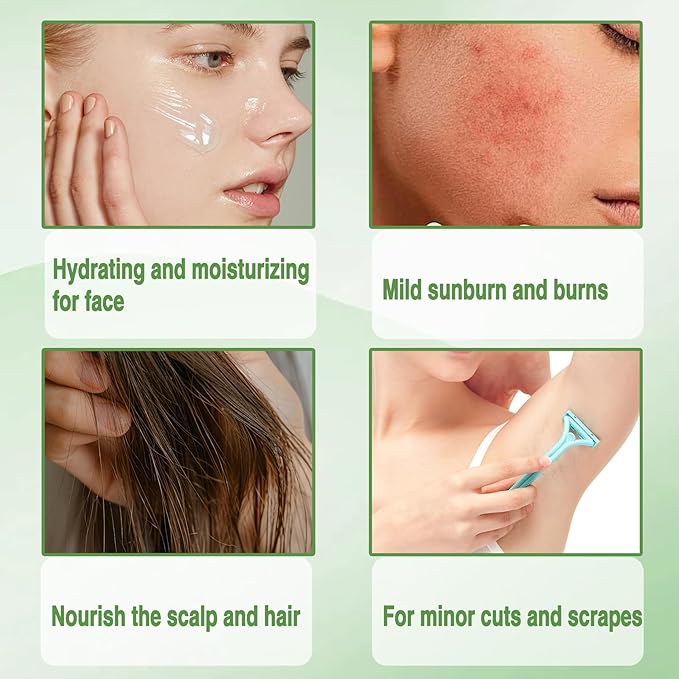 99% Organic Aloe Vera Gel, Deep Moisturizing & Soothing Aloe Vera Lotion for Face, Body & After Sun Care, Non-Sticky & Cooling(260ml)