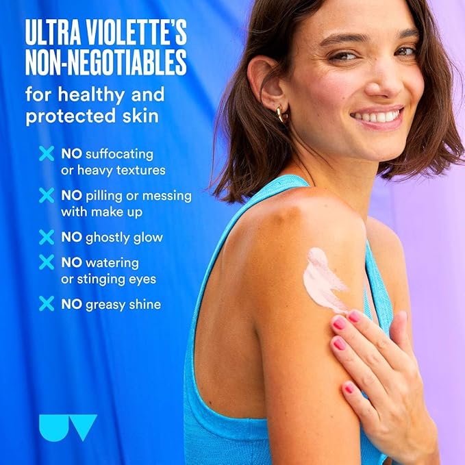 Ultra Violette Vibrant Screen SPF 50 Water Resistant Face and Body Sunscreen, Hydrating Lightweight Lotion, 3.38 oz / 100mL