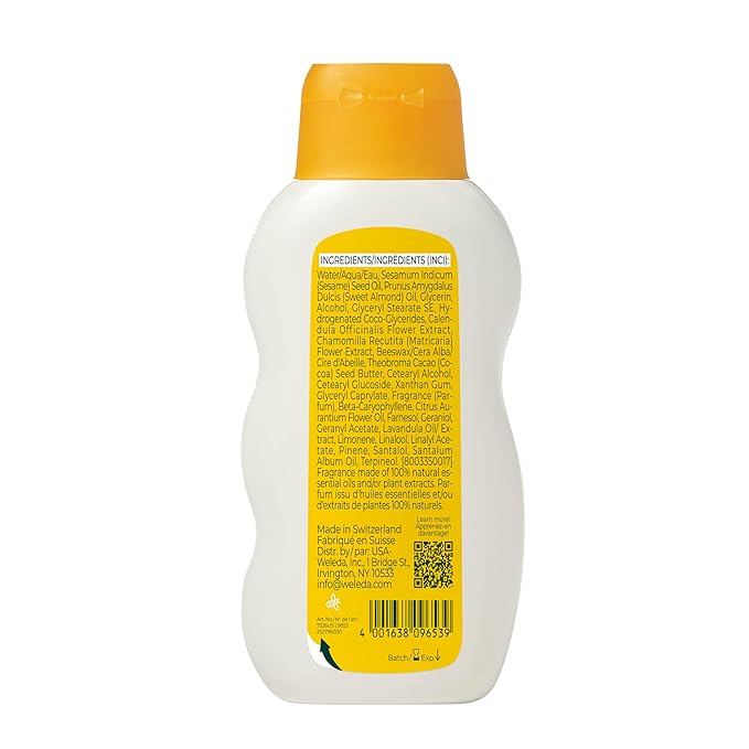 Weleda Baby Calendula Comforting Body Lotion, Plant Rich Moisturizer with Calendula, Chamomile, Sweet Almond and Sesame Oils, 6.8 Fl Oz