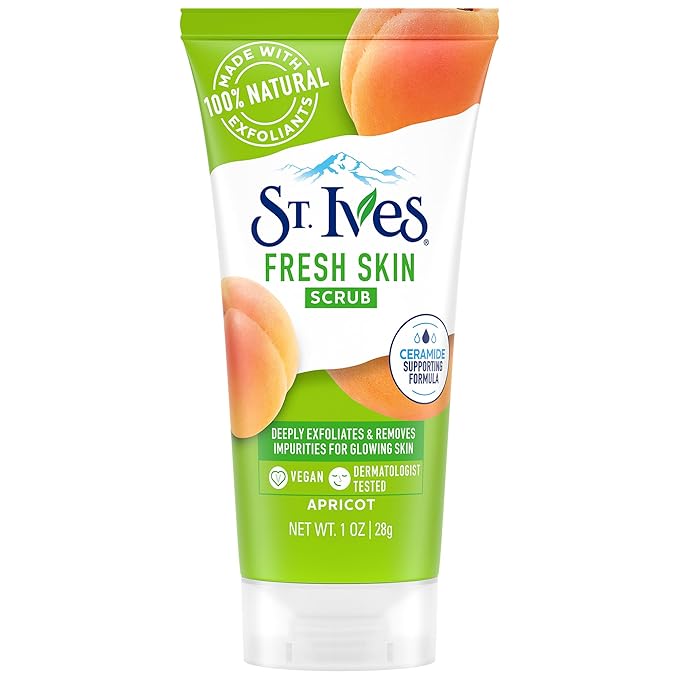 St. Ives Apricot Scrub Exfoliant, Travel-Size – Fresh Skin Exfoliating Apricot Facial Scrub, 1 Oz