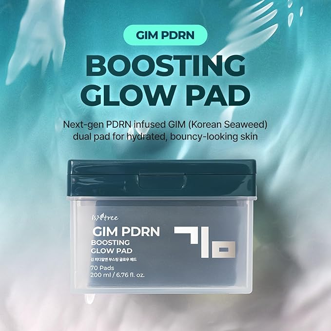 ISNTREE GIM PDRN Boosting Glow Toner Pad 70 Pads + GIM PDRN Hydro Bouncy Ampoule 50ml, 1.69 fl oz