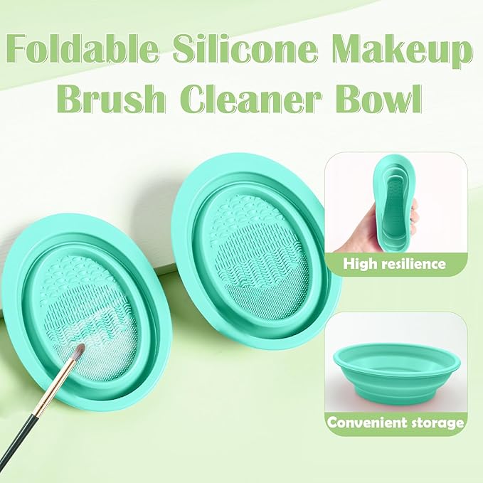 Makeup Brush Set, 42Pcs Makeup Tool Set Premium Synthetic Foundation Concealers Powder Eye Shadows Makeup Brushes Kit for for Beginner Professional, Green