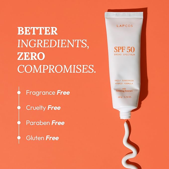 LAPCOS DAILY SUNSCREEN SPF 50 for All Skin Types, 1.76 oz