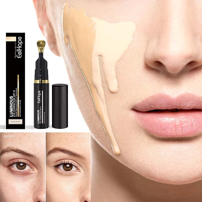 Luminous Eye Corrector SPF 41, Dark Circles Under Eye Treatment Color Corrector, Anti-Aging Tinted Eye Cream, Luminous Eye Corrector, Hydrating Eye Serum Cream (Ivory White, 1.5 Fl Oz)