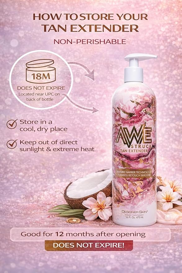 Awestruck Tan Extender Lotion 16 oz – Designer After Tan Moisturizer to Prolong, Hydrate & Protect Skin Color
