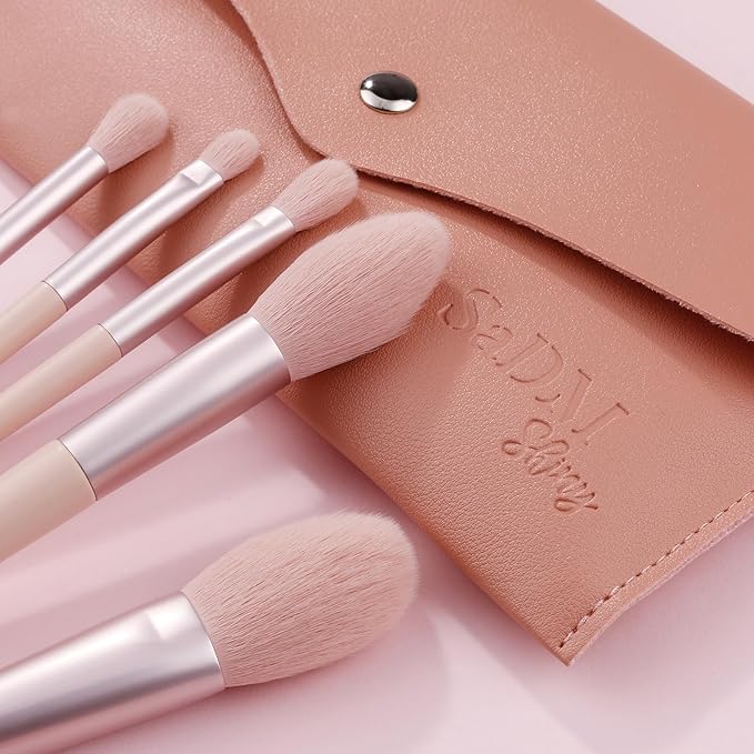 Makeup Brush Set (11 Pieces) - Includes Foundation, Powder, Concealers, Highlighter, Contour, Eye Shadows & Blush Makeup Brushes - Face & Eye Make Up Brushes with Soft Bristles - Leather Bag Included