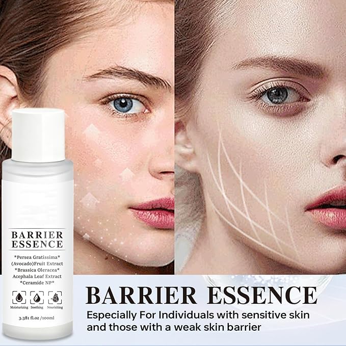 Barrier Enhancing Toner to Essence, Daily Skin Barrier Care Serum for Sensitive Skin, Hydrating Soothing Essence Toner with Ceramide, Deep Hydration & Silky Finish, 3.381 fl. oz