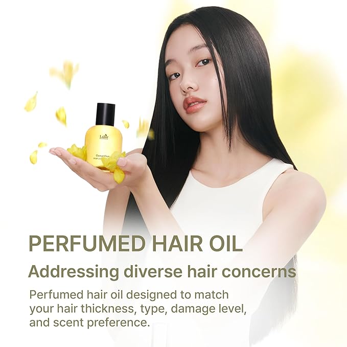 LADOR Hair Perfume Oil for Dry Damaged Hair - Anti Frizz Nourishing Fragrance Gloss Oil Serum Leave-In Conditioner Hold Curls & Waves No Sulfate Paraben 2.7 Fl Oz 03 Osmanthus Korean Haircare