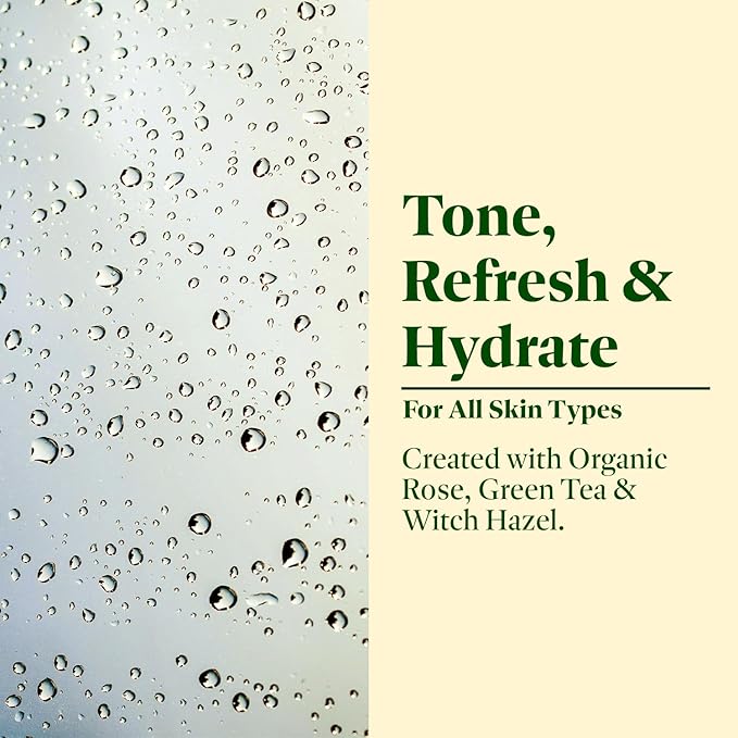 SanRe Organic Skinfood - Rosy Fresh - Organic Rose and Green Tea Revitalizing Facial Toner For All Skin Types