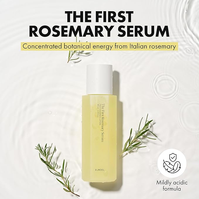 The First Rosemary Serum - 4-in-1 Hydrating, Nourishing, Soothing and Exfoliating Face Serum - Lightweight and Non-Sticky Korean Skin Care for Fine Lines and Uneven Skin Tone 6.08 Fl Oz
