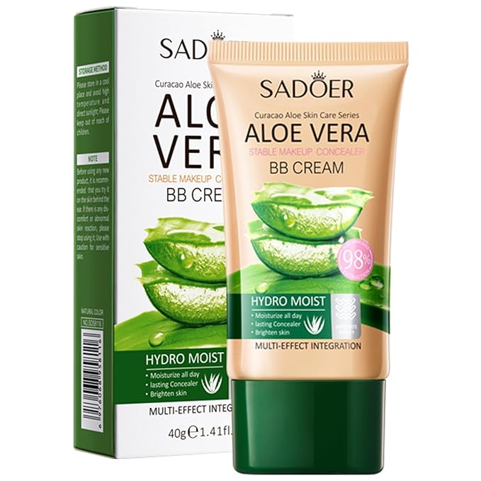 SADOER - Aloe Long-Lasting Concealing - BB Cream - Brightening Hydrating Waterproof - Natural - 40g