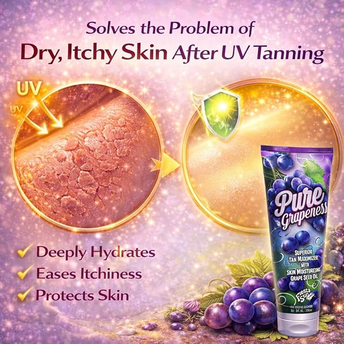 Pure Grapeness Tanning Bed Lotion Tan Maximizer with Tyrosine and DHA, 8 ounces
